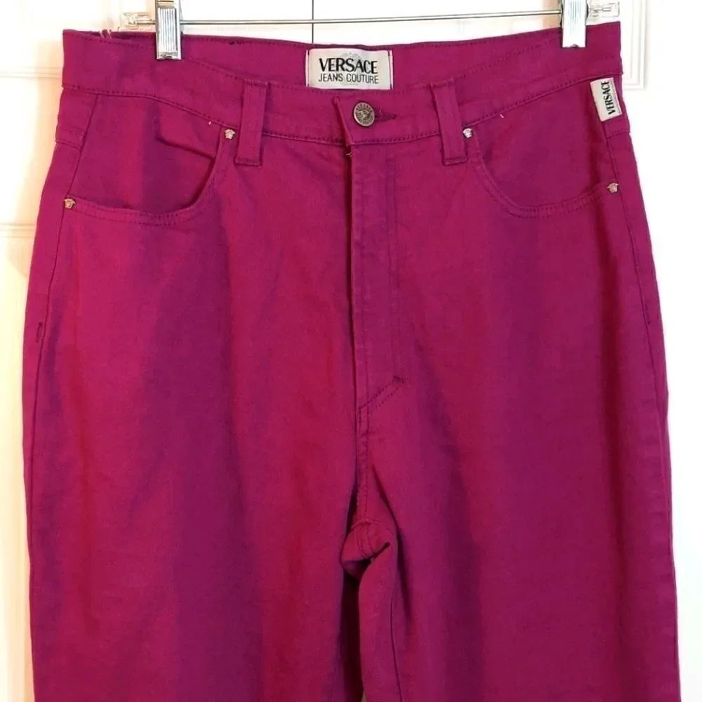 VTG Versace Jean Couture Purple Y2K Mom Jeans 34